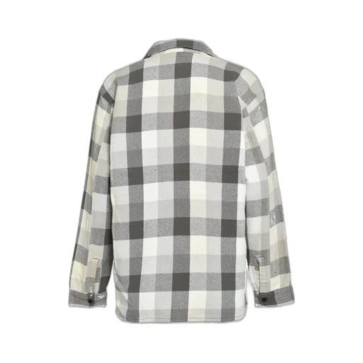 Damaged And Stained Flannel Shirt / Aged Gry×Wht