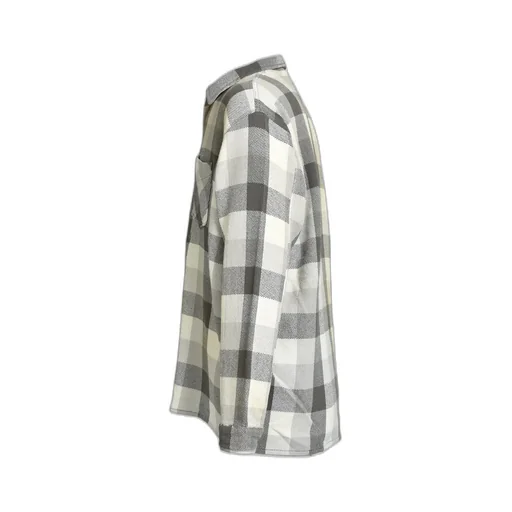 Damaged And Stained Flannel Shirt / Aged Gry×Wht