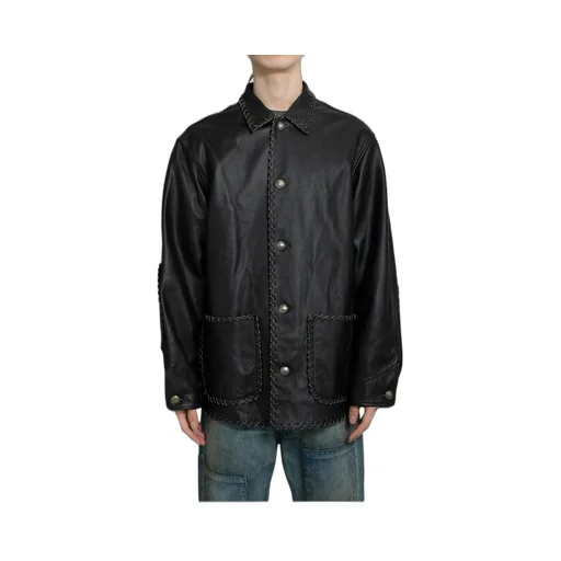 Braided Leather Coverall / Blk