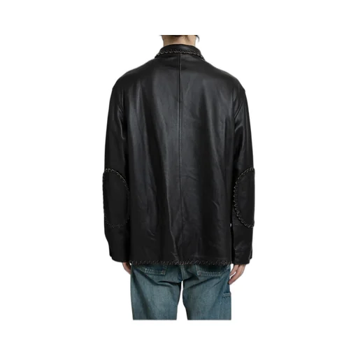 Braided Leather Coverall / Blk