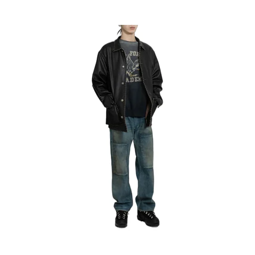 Braided Leather Coverall / Blk