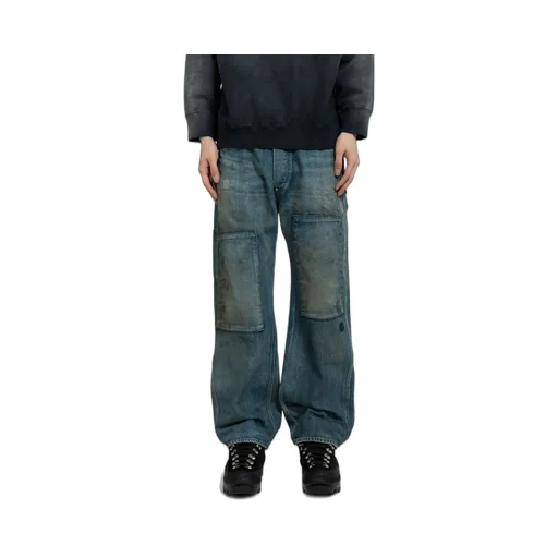 Miner's Repaired Denim Work Pants / Aged Ind