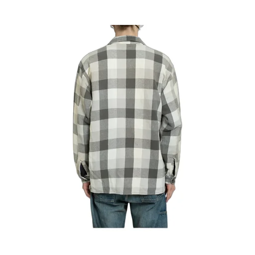 Damaged And Stained Flannel Shirt / Aged Gry×Wht