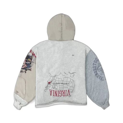 Upside Down Zip Hoodie / Multi Ivo