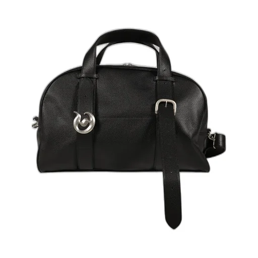 Buckle Velt Boston Bag / Blk D