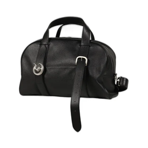 Buckle Velt Boston Bag / Blk D