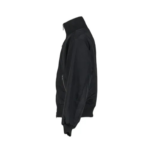 High Collar Raw Edge Millitary Bomber / Blk