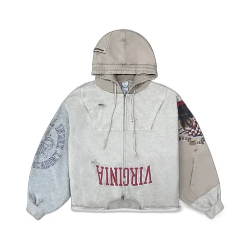 Upside Down Zip Hoodie / Multi Ivo