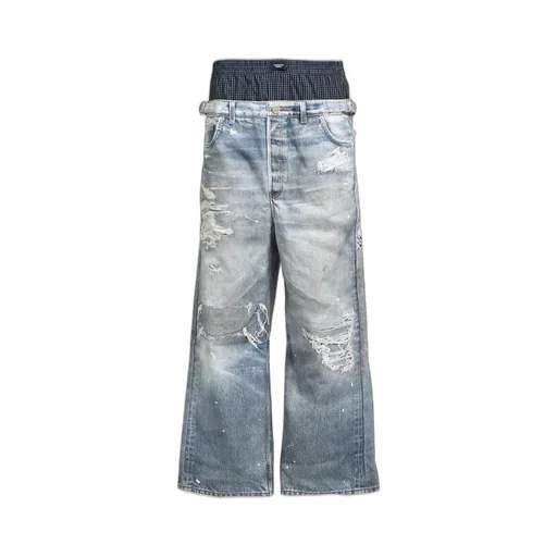 Trompeloeil Layered Pants / Blu
