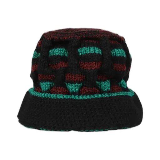 Hand Knitted Roots Hat / Black