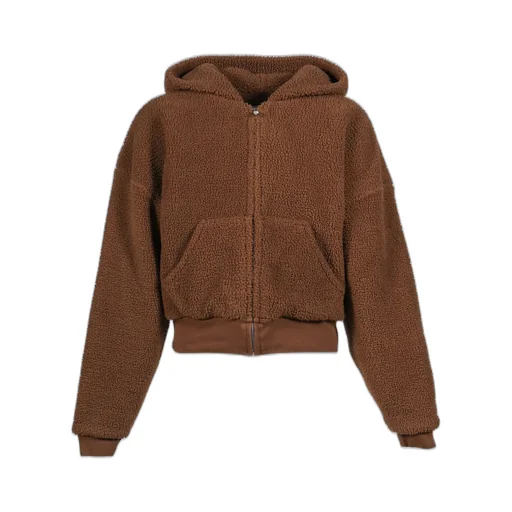 Terry Fleece Zipped Hoodie Knit / Brw