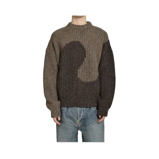 Swirl Wool Crewneck Knit / Brw