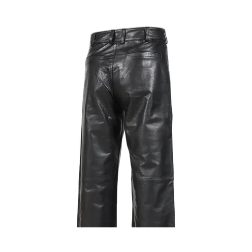 Leather Straight Leg Pant / Blk