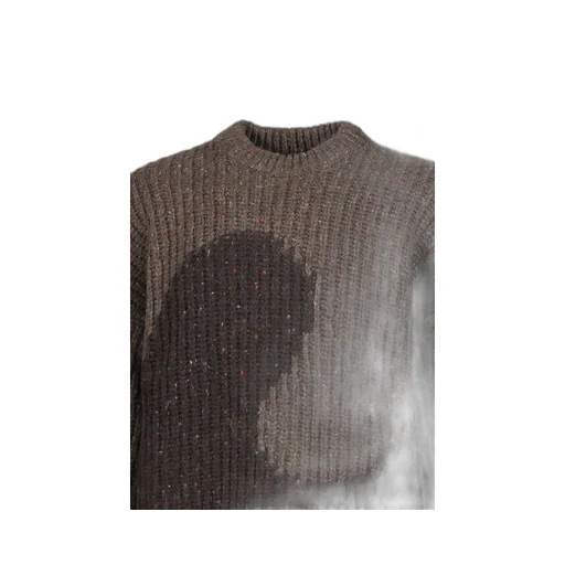 Swirl Wool Crewneck Knit / Brw