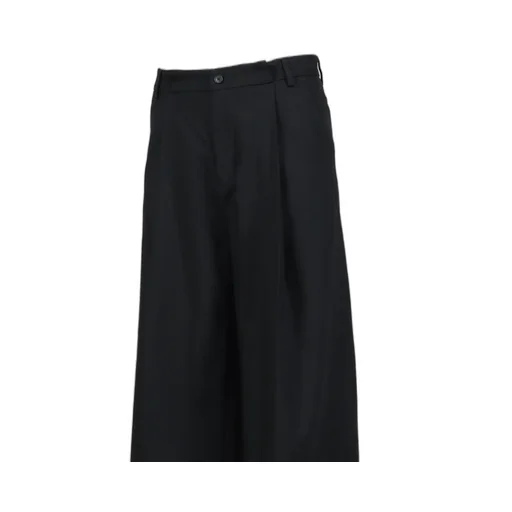 Wide Pleated Trouser / Black