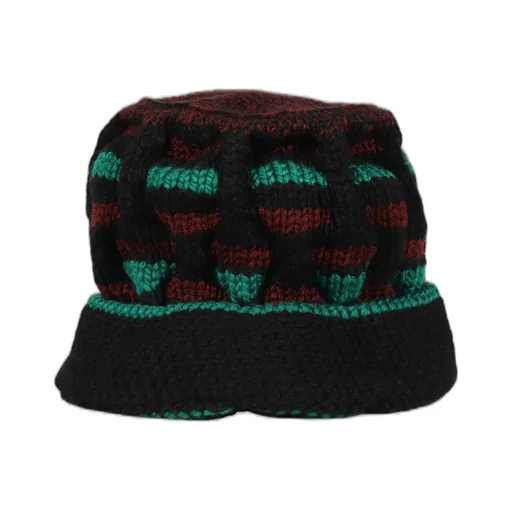 Hand Knitted Roots Hat / Black