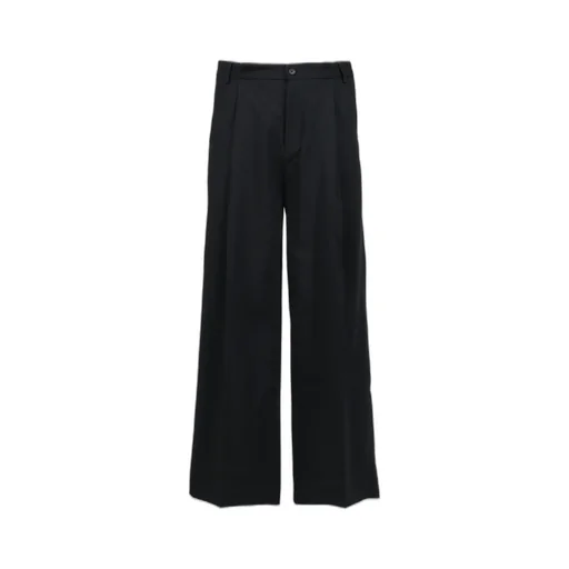 Wide Pleated Trouser / Black
