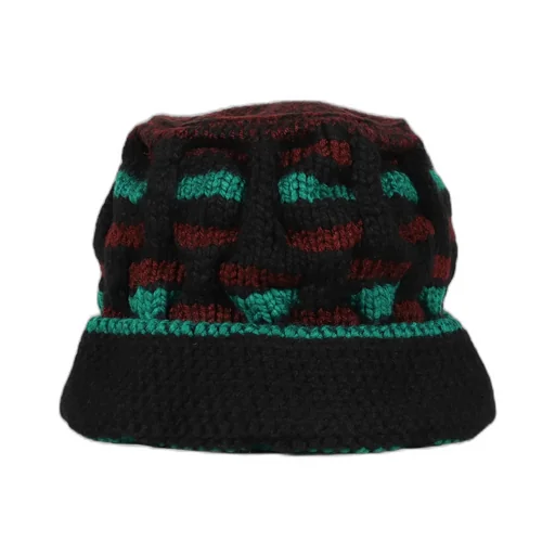 Hand Knitted Roots Hat / Black