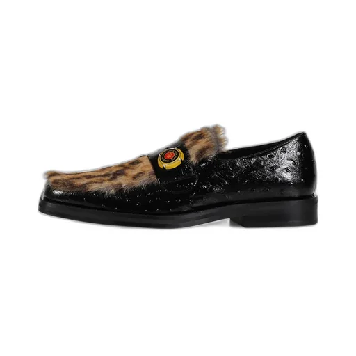 Champagne Cap Square Toe Loafer / Blk