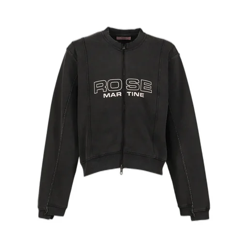 Shrunken Zip Up Crew / Black