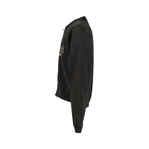 Shrunken Zip Up Crew / Black