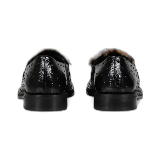 Champagne Cap Square Toe Loafer / Blk