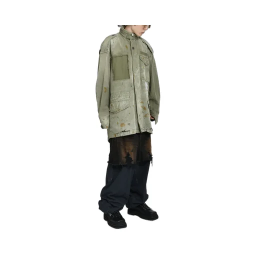 Distressed M-65 Jacket / Kha