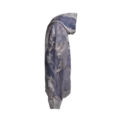 Trompe L'oeil Print Zip Hoodie / Nvy