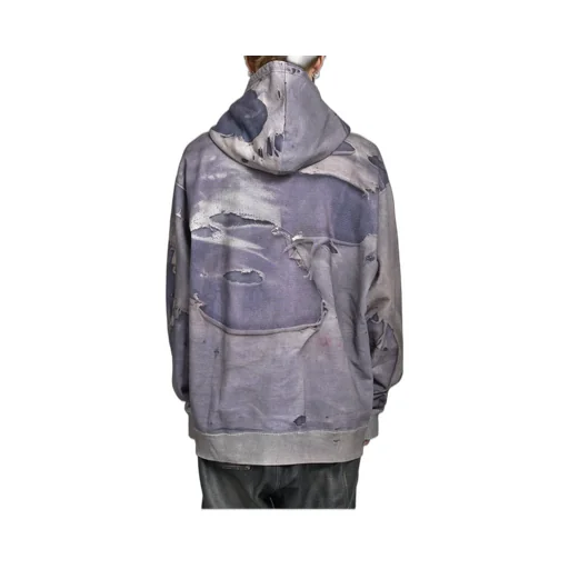 Trompe L'oeil Print Zip Hoodie / Nvy