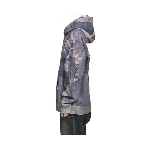 Trompe L'oeil Print Zip Hoodie / Nvy