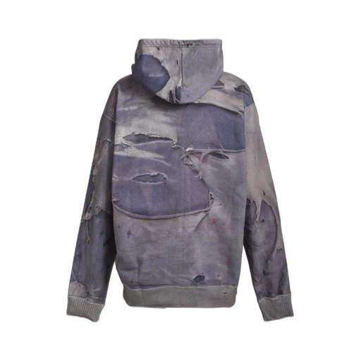 Trompe L'oeil Print Zip Hoodie / Nvy