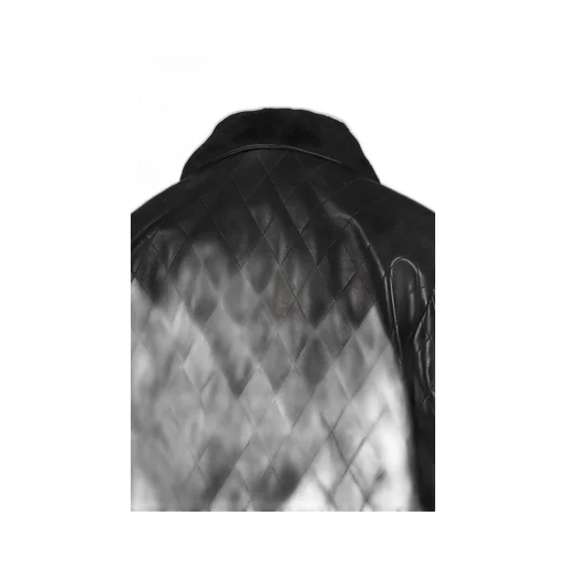Quilted Leather Bomber / Black