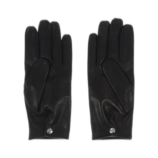 Cashmere Lined Leather Gloves / Blk