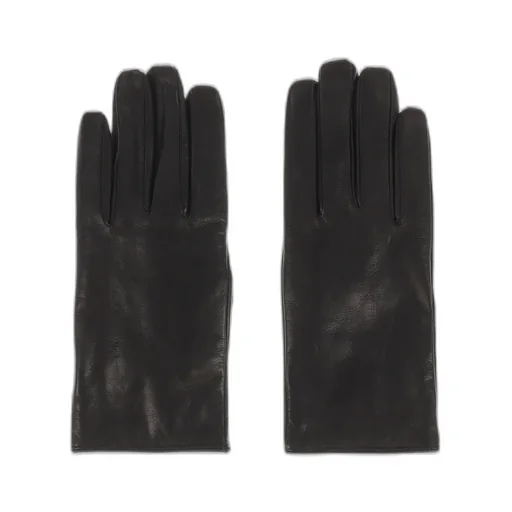 Cashmere Lined Leather Gloves / Blk