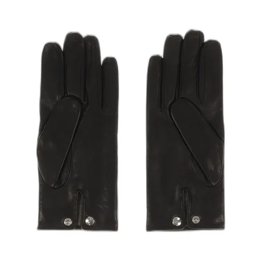 Cashmere Lined Leather Gloves / Blk