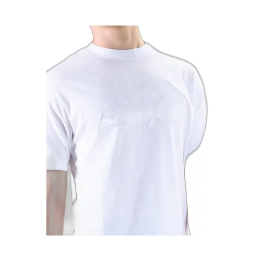 Karl Lagerfeld Logo Embossed Crewneck T-Shirt