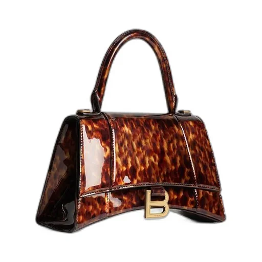 Hourglass Small Handbag Tortoise Shell Print