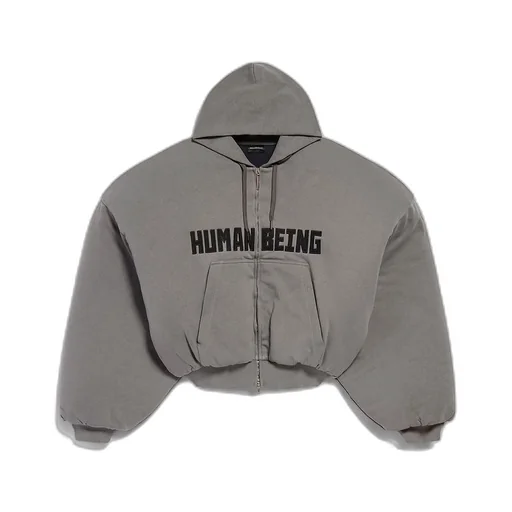 Human Being Round Zip-Up Hoodie