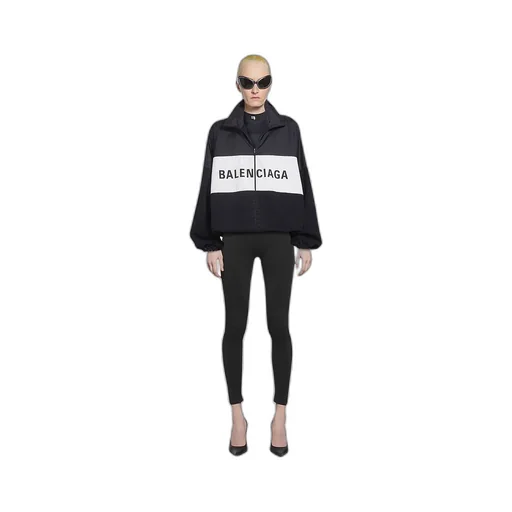 Zipped Nylon Logo Jacket