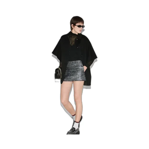 Striped Tweed Lamé Skirt