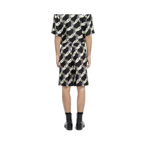 Printed Silk Twill Shorts