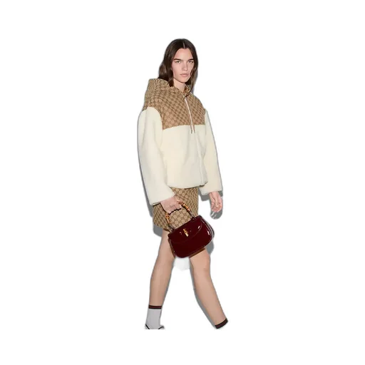 Gg Intarsia Wool Fleece Zip Jacket