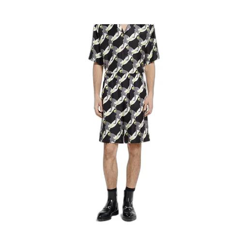 Printed Silk Twill Shorts