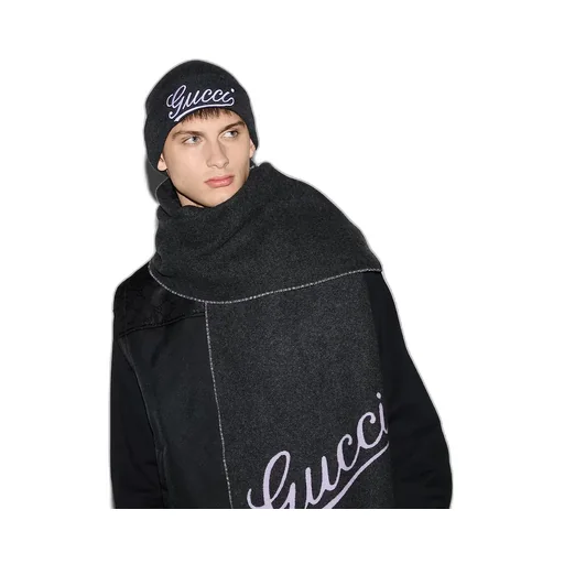 Wool Hat With Gucci Embroidery
