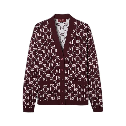 Reversible Gg Wool Jacquard Cardigan