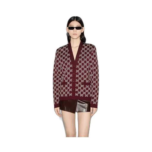 Reversible Gg Wool Jacquard Cardigan