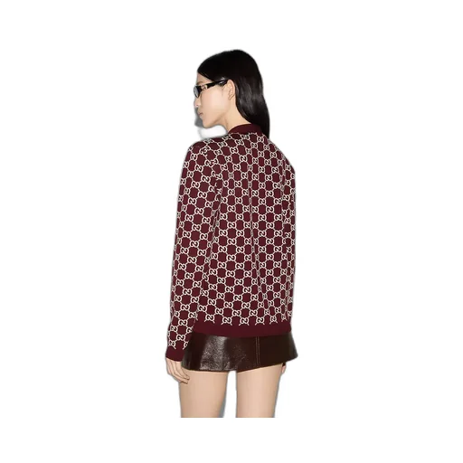 Reversible Gg Wool Jacquard Cardigan