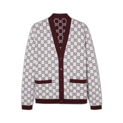 Reversible Gg Wool Jacquard Cardigan