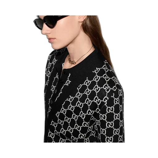 Reversible Gg Wool Jacquard Cardigan