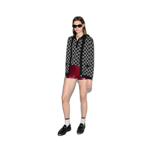 Reversible Gg Wool Jacquard Cardigan